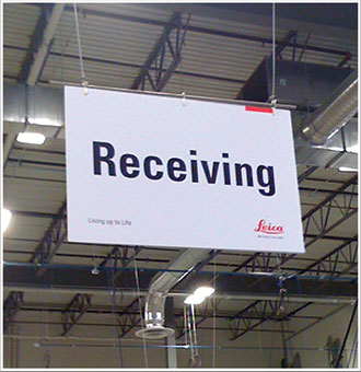 hanging warehouse signs